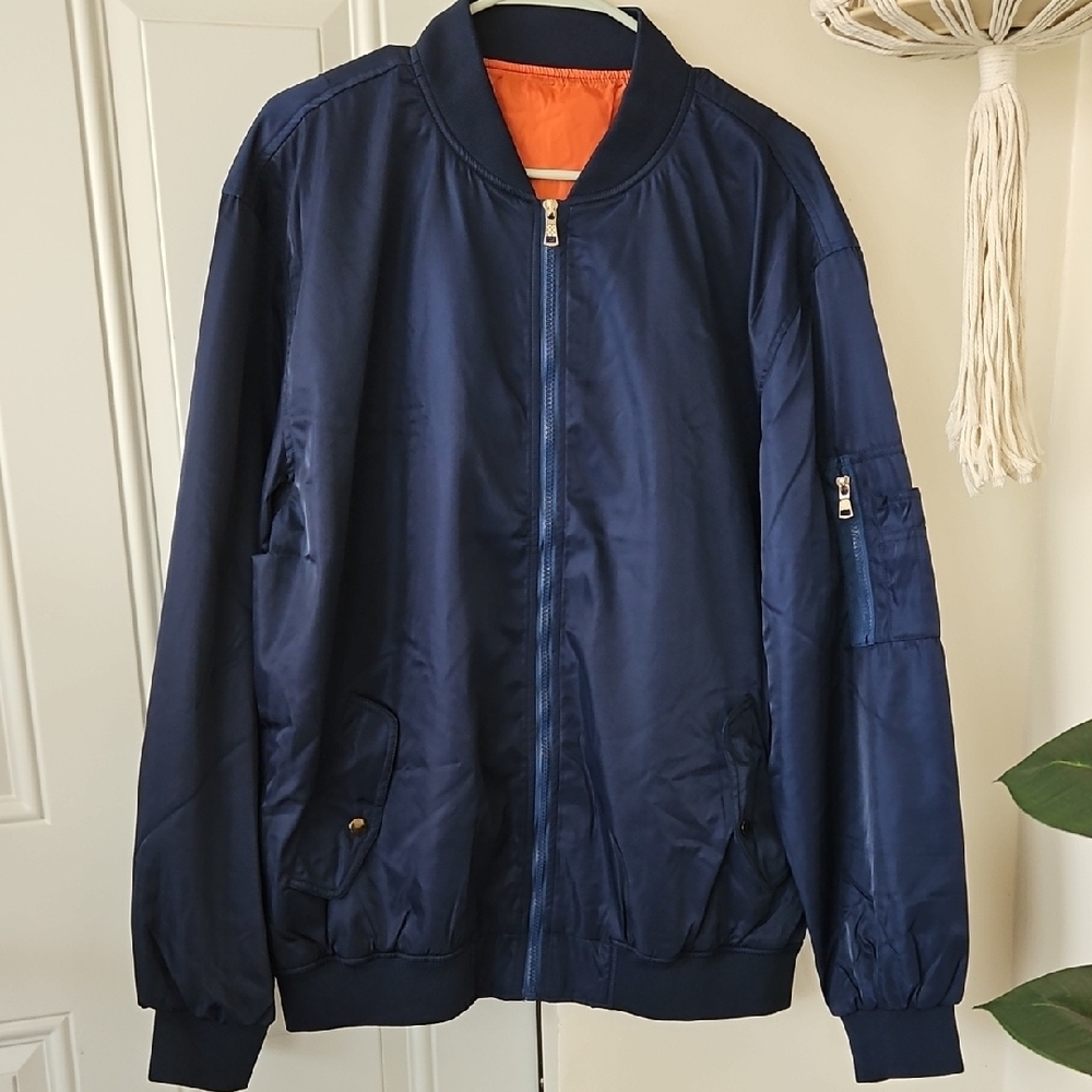 Navy Blue Bomber Jacket